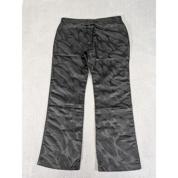 Black Scale Pants Mens Size 36 Black Floral Geometric Leaves Streetwear New - Picture 2 of 10